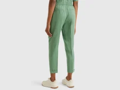 Regular fit pure linen trousers