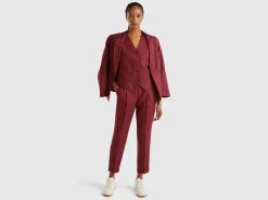 Regular fit pure linen trousers