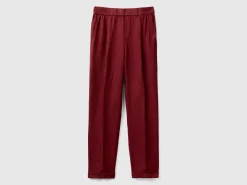 Regular fit pure linen trousers