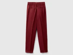 Regular fit pure linen trousers