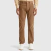 Regular fit velvet trousers