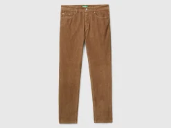 Regular fit velvet trousers