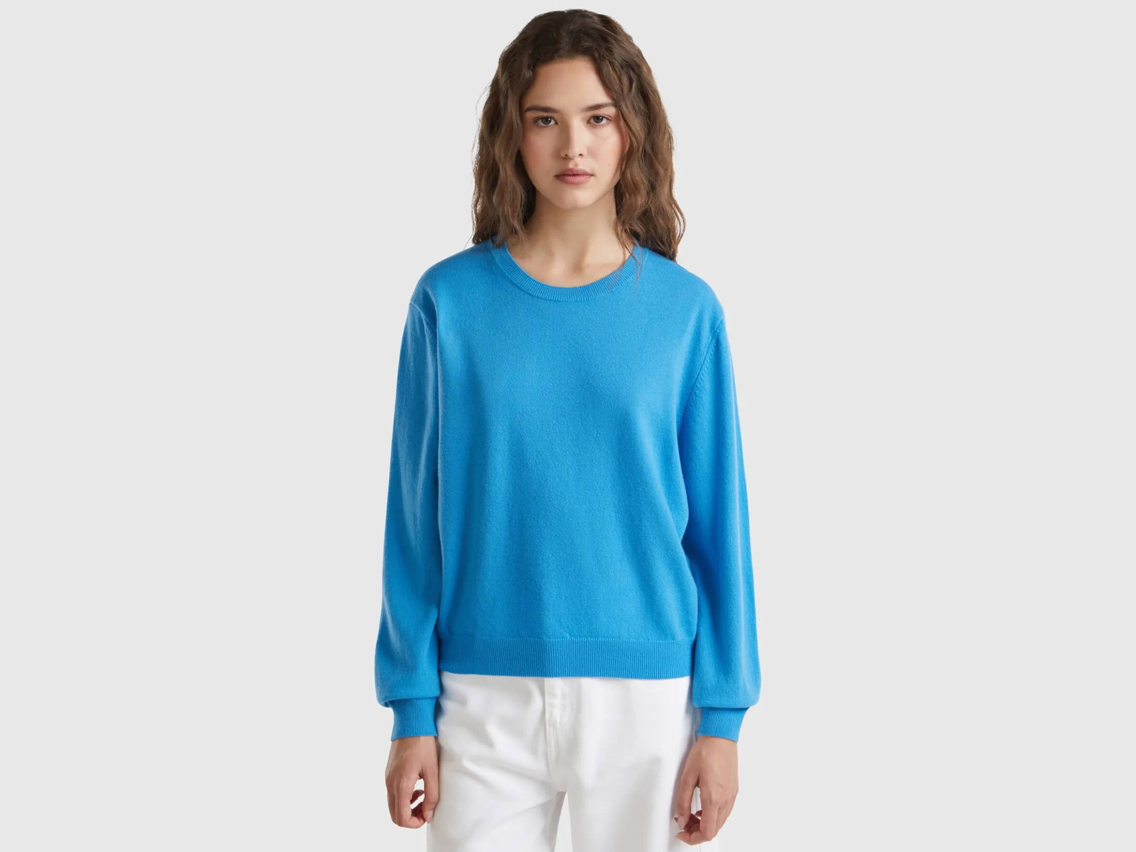 Relaxed fit pure Merino wool sweater