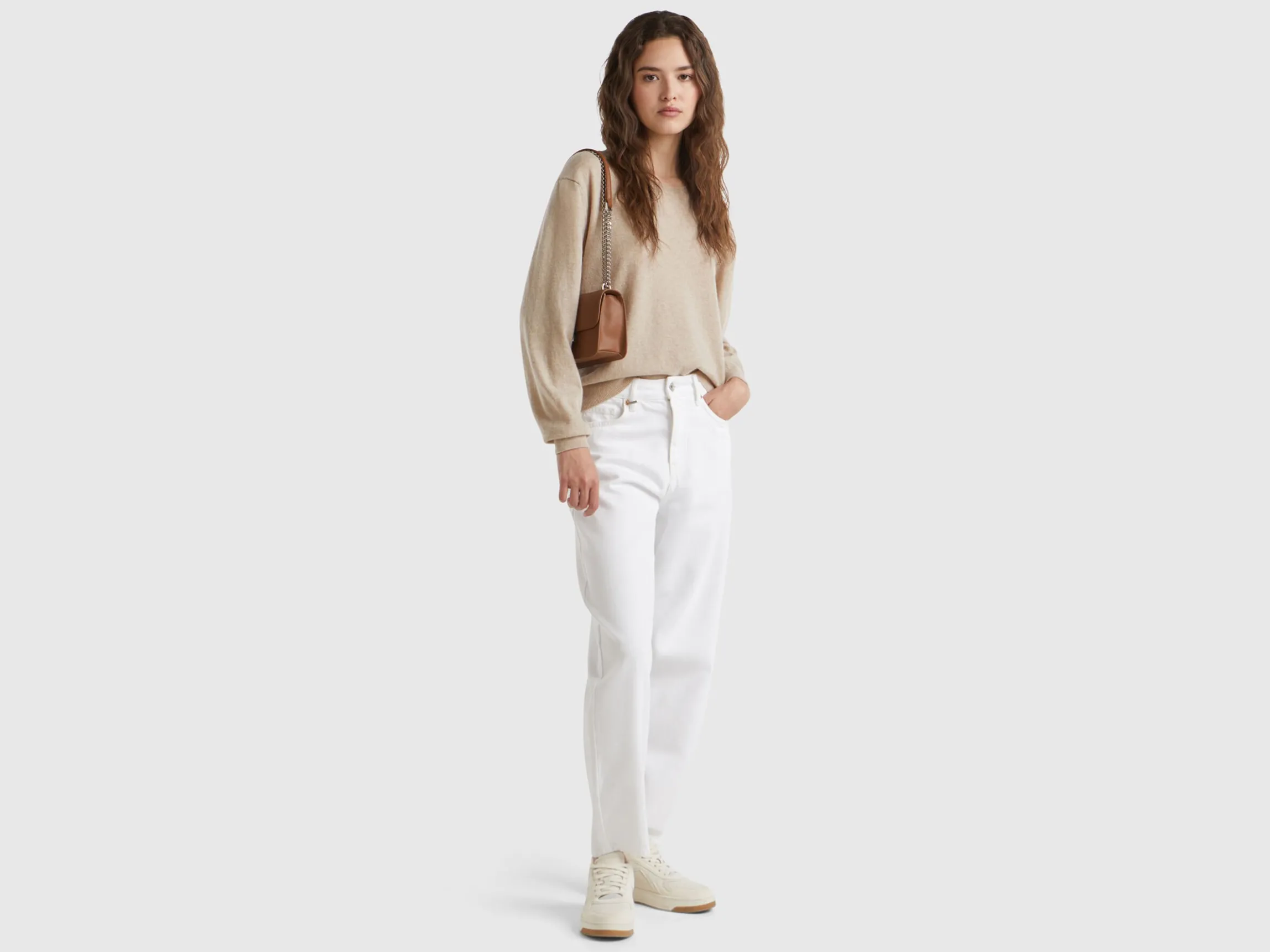 Relaxed fit pure Merino wool sweater