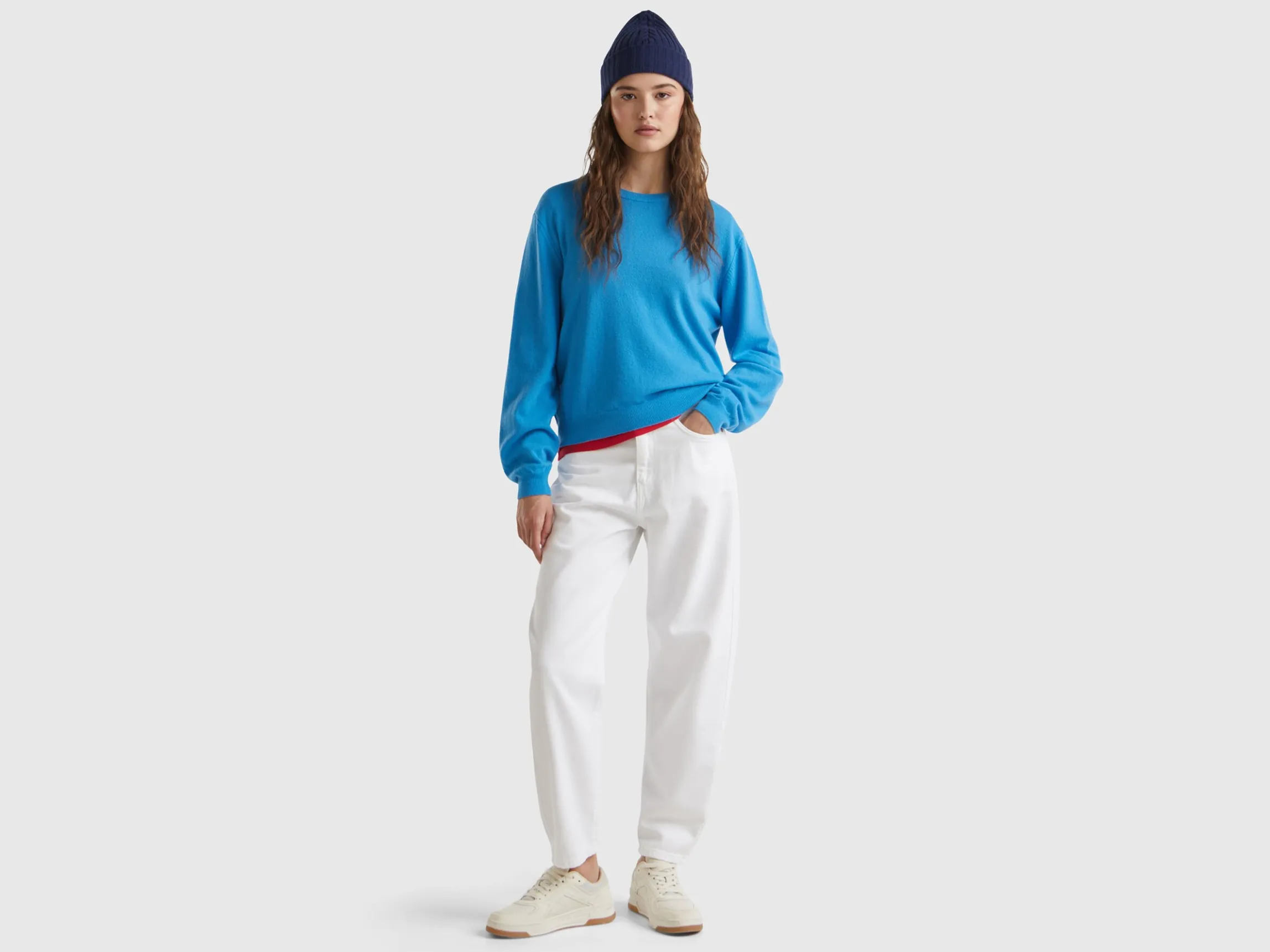 Relaxed fit pure Merino wool sweater