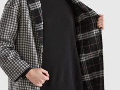 Reversible checked coat