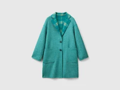 Reversible checked coat