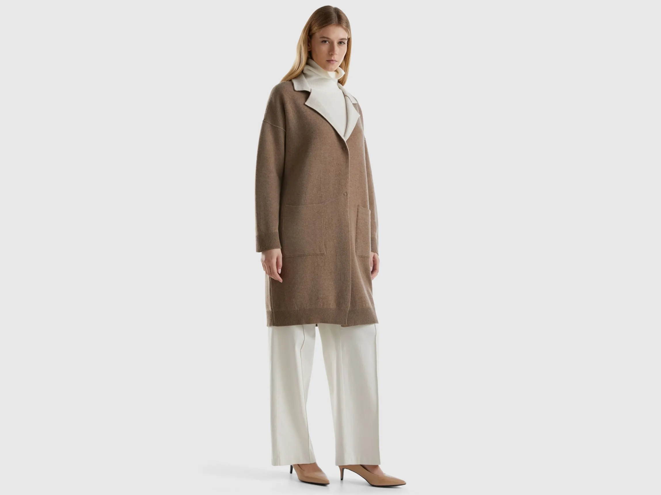 Reversible knit coat