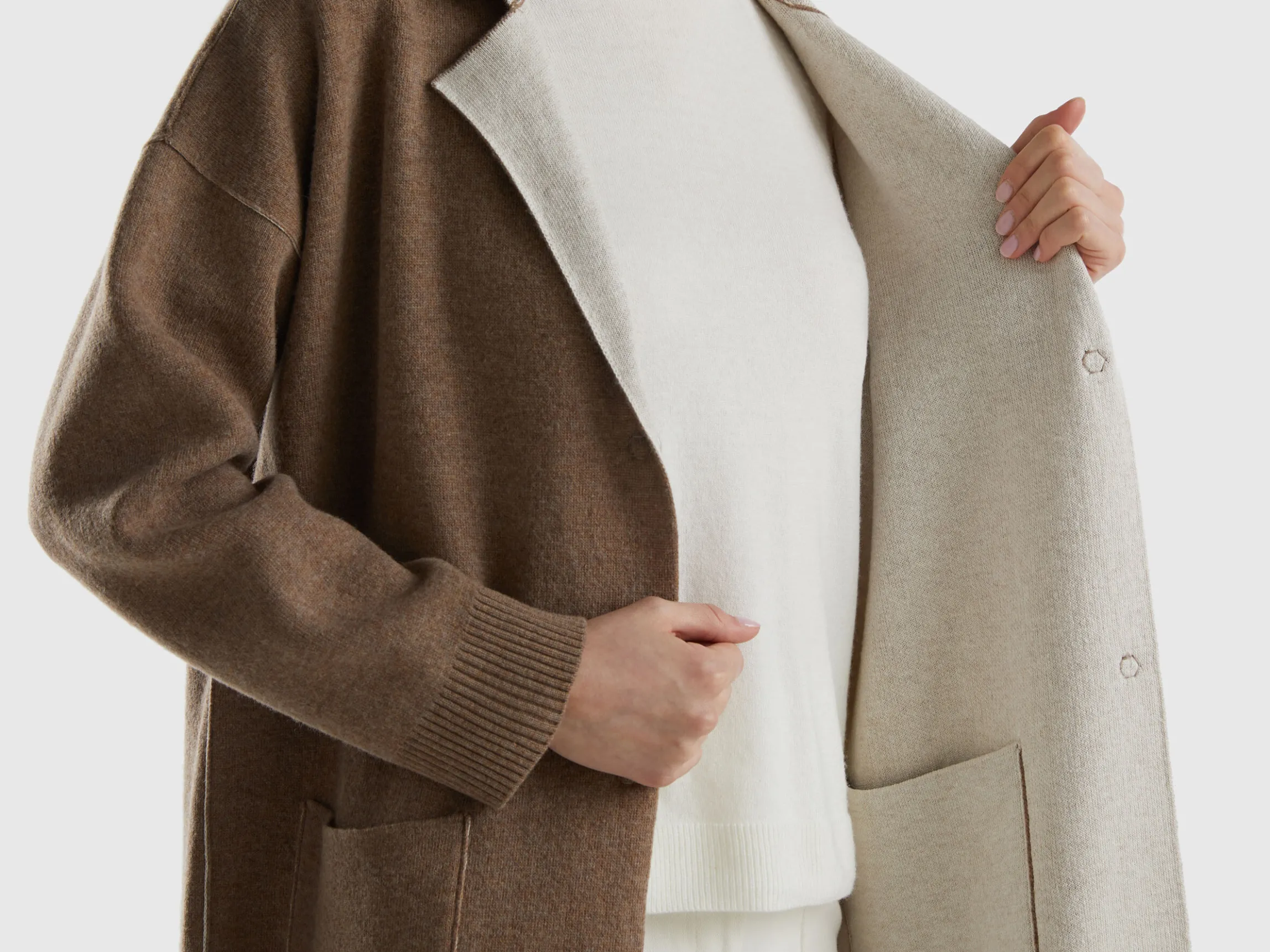 Reversible knit coat