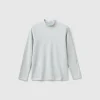Ribbed knit turtleneck t-shirt