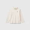 Ribbed knit turtleneck t-shirt