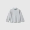 Ribbed knit turtleneck t-shirt