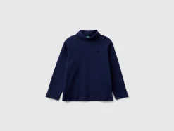 Ribbed knit turtleneck t-shirt