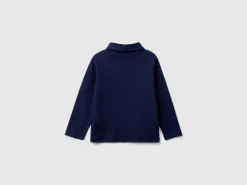 Ribbed knit turtleneck t-shirt