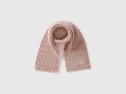 Scarf with rhinestone logo