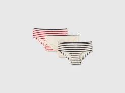 Set of three pairs of underwear in stretch cotton