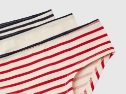 Set of three pairs of underwear in stretch cotton