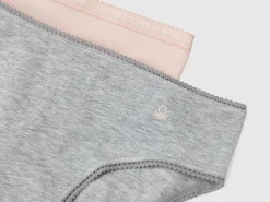 Set of two pairs of underwear in stretch cotton