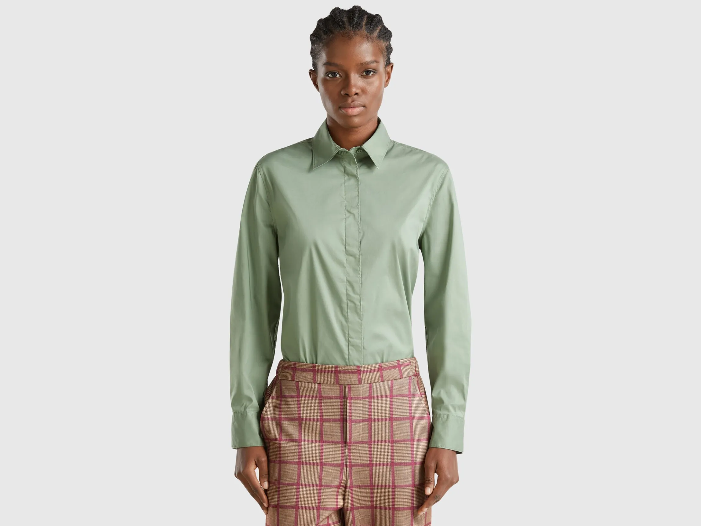 Shirt in stretch cotton blend