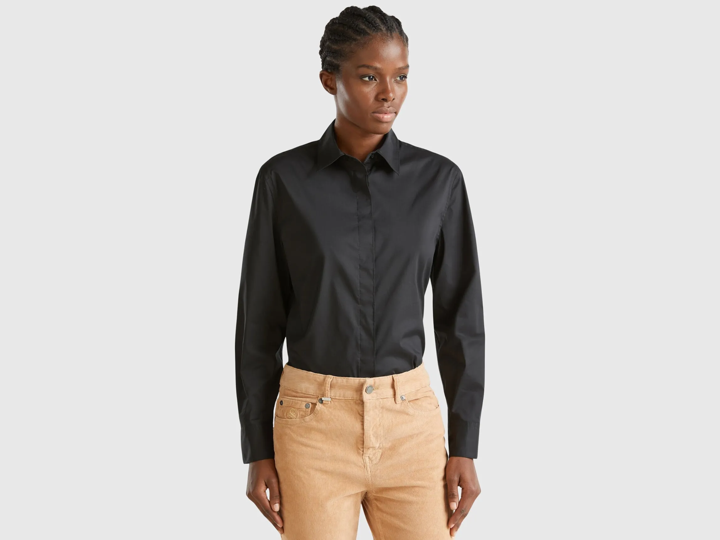 Shirt in stretch cotton blend