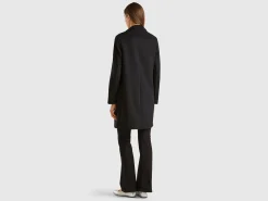 Short coat in wool blend cloth