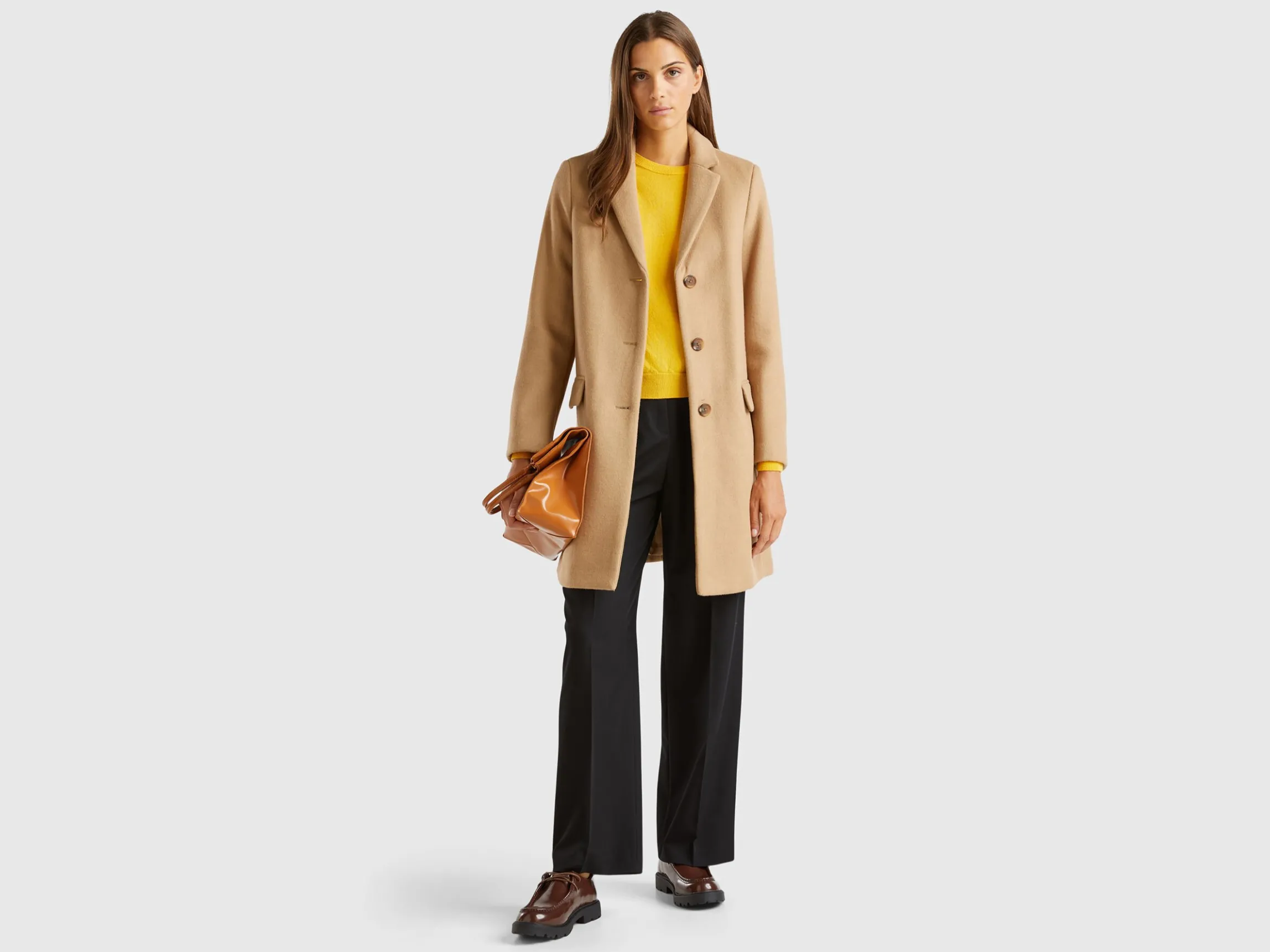 Short coat in wool blend cloth