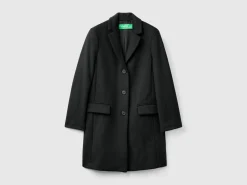 Short coat in wool blend cloth