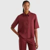 Short shirt in pure linen
