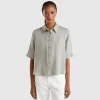 Short shirt in pure linen