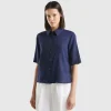 Short shirt in pure linen