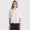 Short shirt in pure linen