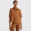 Short shirt in pure linen