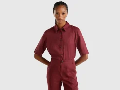 Short shirt in pure linen