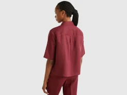 Short shirt in pure linen