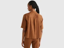 Short shirt in pure linen