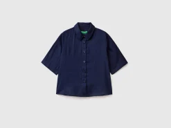 Short shirt in pure linen