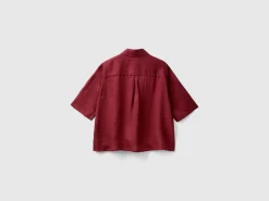 Short shirt in pure linen