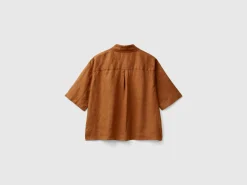 Short shirt in pure linen