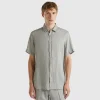 Short sleeve shirt in pure linen