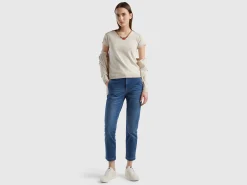 Short sleeve sweater in 100% cotton