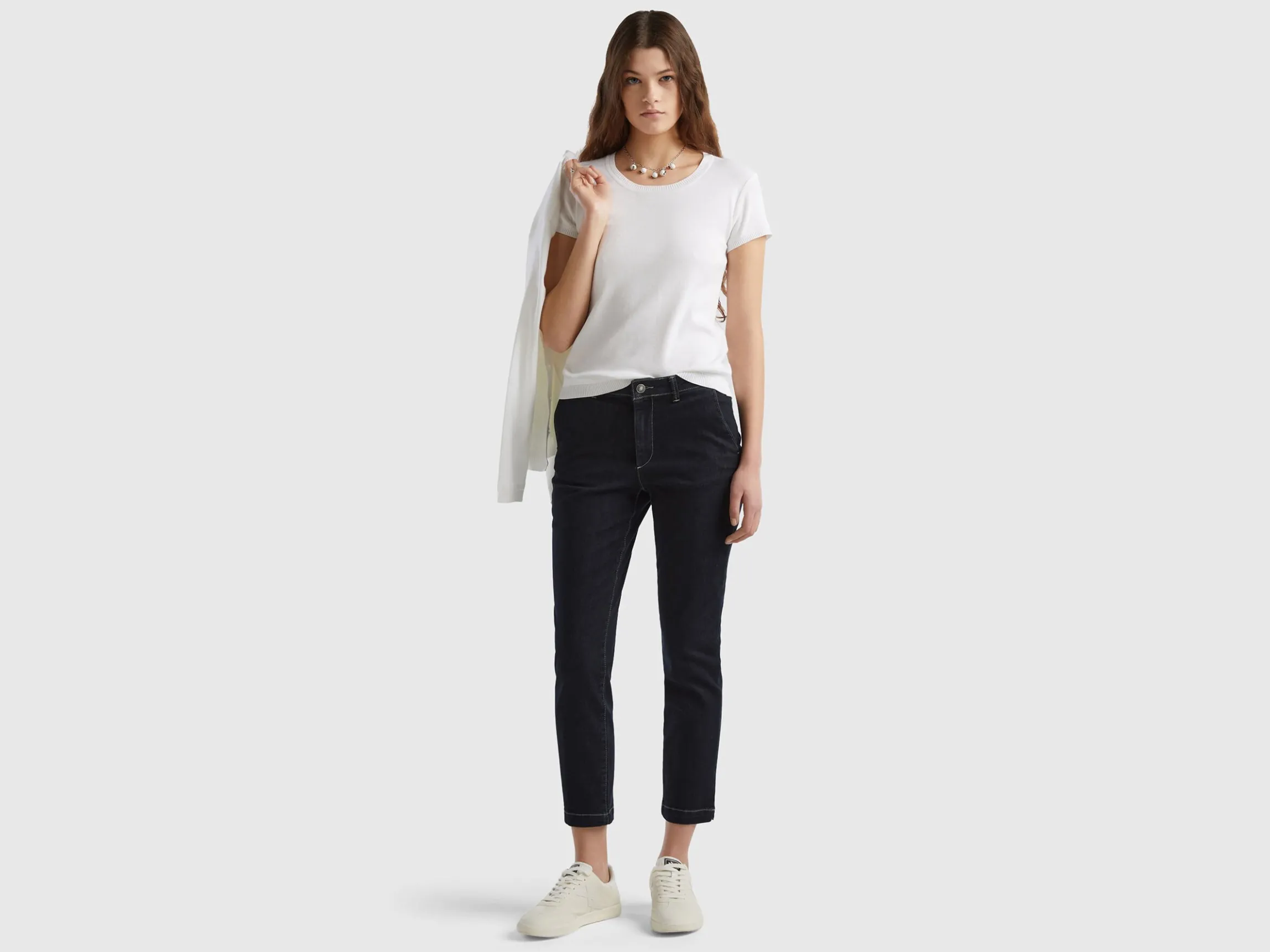 Short sleeve sweater in 100% cotton