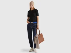 Short sleeve sweater in pure Merino wool