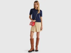 Short sleeve sweater in pure Merino wool