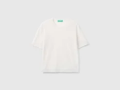 Short sleeve sweater in pure Merino wool