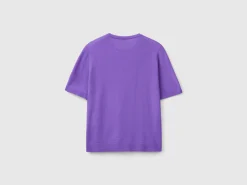 Short sleeve sweater in pure Merino wool