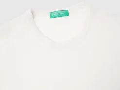 Short sleeve sweater in pure Merino wool