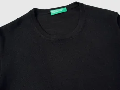 Short sleeve sweater in pure Merino wool