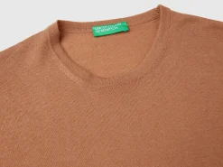 Short sleeve sweater in pure Merino wool