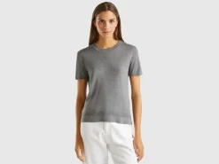 Short sleeve sweater in silk blend