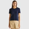 Short sleeve sweater in silk blend